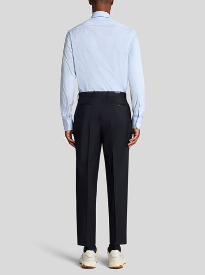 CARROT-LEG WOOL TROUSERS