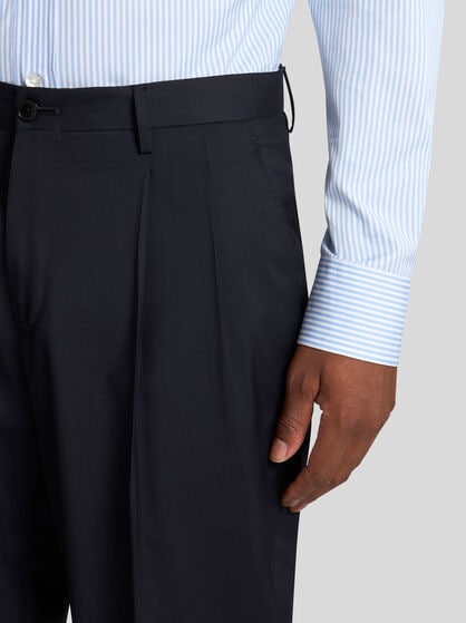 CARROT-LEG WOOL TROUSERS