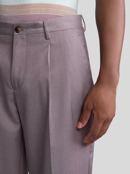 CARROT-LEG WOOL TROUSERS