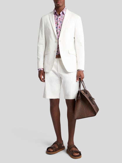 COTTON JACQUARD BERMUDA SHORTS