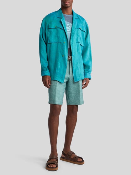 ROMA LINEN-BLEND BERMUDA SHORTS