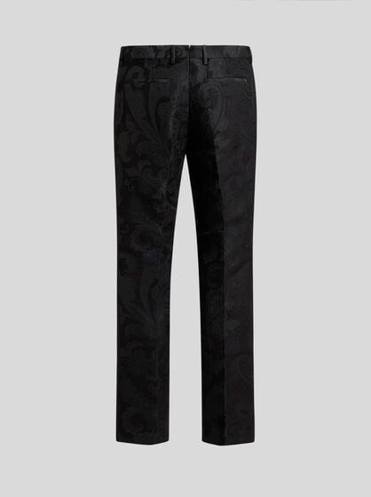 FLORAL PAISLEY EVENING TROUSERS WITH BAND DETAIL