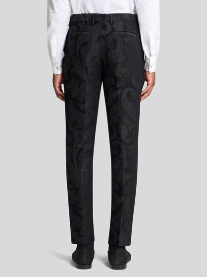 FLORAL PAISLEY EVENING TROUSERS WITH BAND DETAIL