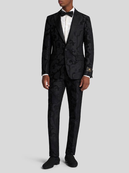 FLORAL PAISLEY EVENING TROUSERS WITH BAND DETAIL