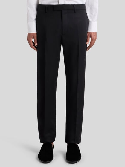 WOOL AND MOHAIR SLIM-FIT TROUSERS