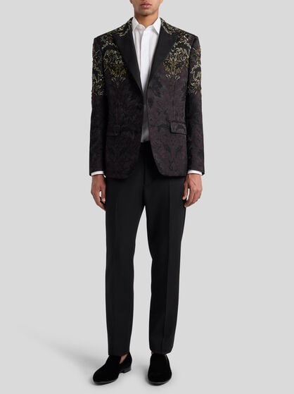 WOOL AND MOHAIR SLIM-FIT TROUSERS