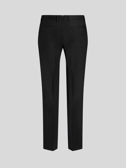 SLIM-FIT TROUSERS WITH SILK DETAILS