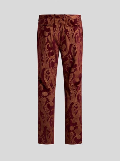 FLORAL PAISLEY COTTON EVENING TROUSERS