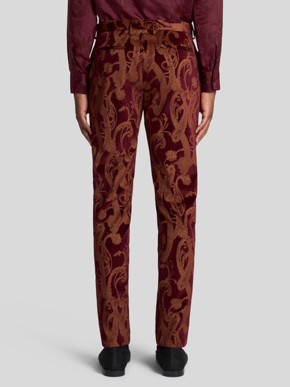 FLORAL PAISLEY COTTON EVENING TROUSERS