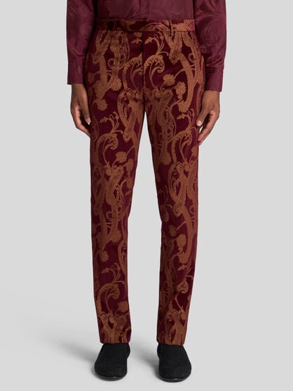FLORAL PAISLEY COTTON EVENING TROUSERS
