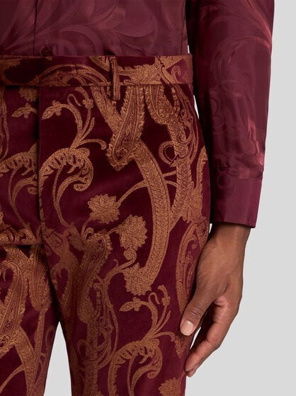 FLORAL PAISLEY COTTON EVENING TROUSERS