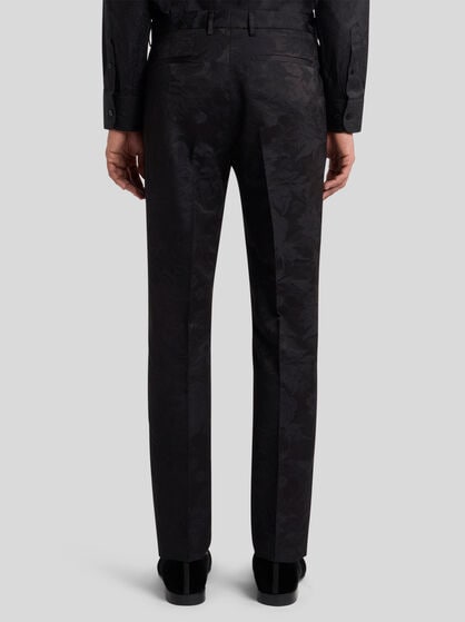 WOOL-BLEND JACQUARD TROUSERS