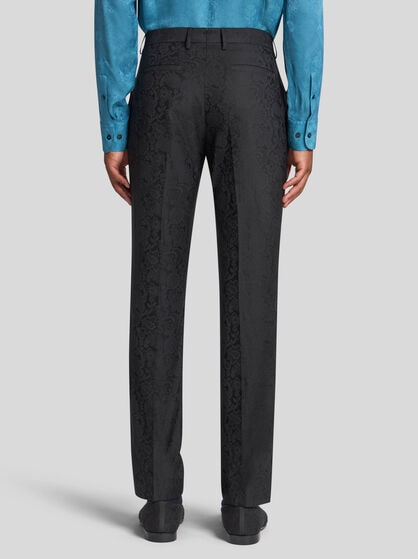 FLORAL LEAFY JACQUARD EVENING TROUSERS