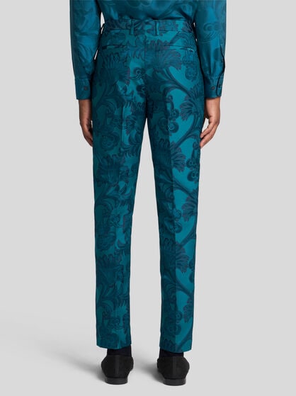 FLORAL LEAFY EVENING TROUSERS