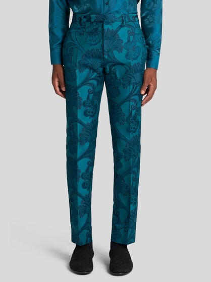 FLORAL LEAFY EVENING TROUSERS