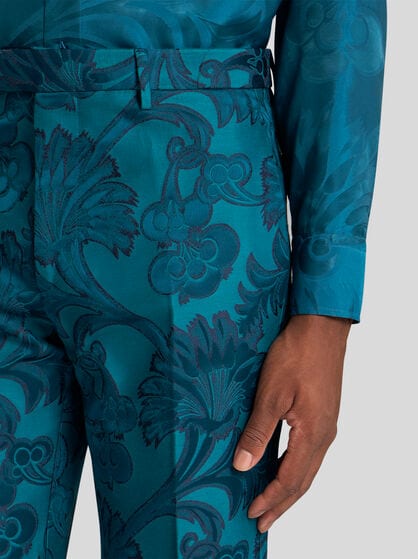 FLORAL LEAFY EVENING TROUSERS