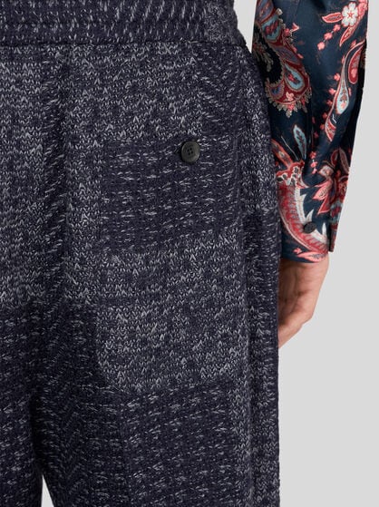 WOOL-BLEND PATCHWORK TROUSERS