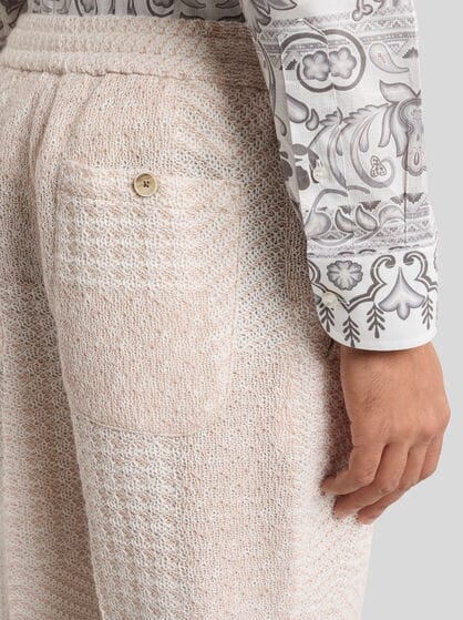 WOOL-BLEND PATCHWORK TROUSERS