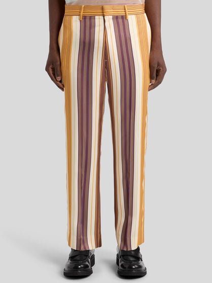 TROUSERS WITH STRIPED PRINT