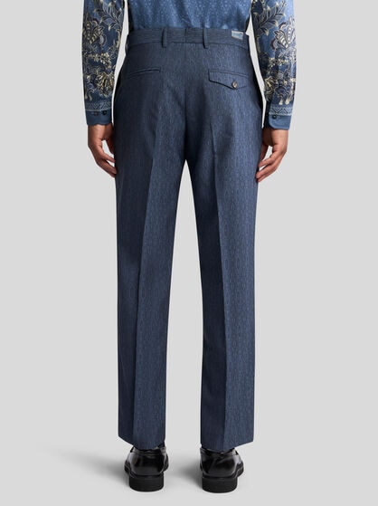 WOOL JACQUARD TROUSERS