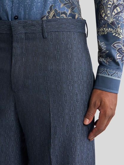 WOOL JACQUARD TROUSERS