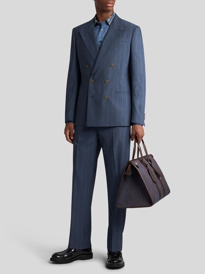 WOOL JACQUARD TROUSERS