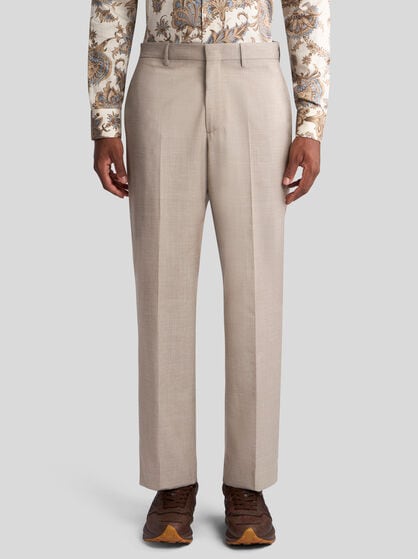 SLUB WOOL-BLEND TROUSERS