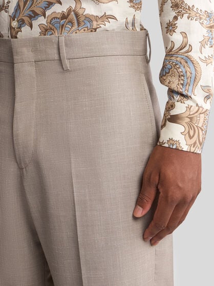 SLUB WOOL-BLEND TROUSERS