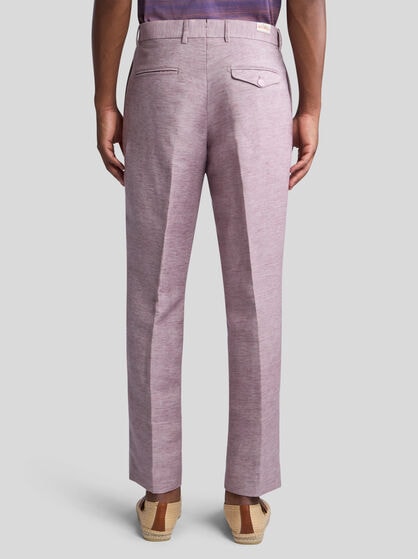 STRAIGHT-LEG SLUB TROUSERS