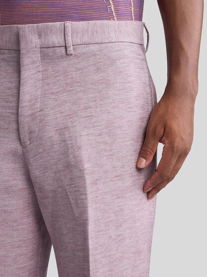 STRAIGHT-LEG SLUB TROUSERS