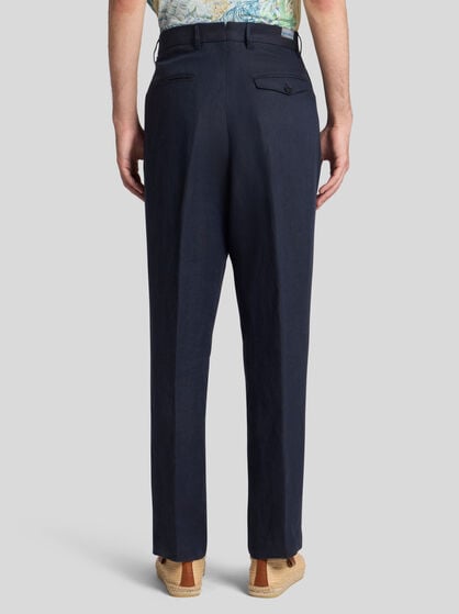 STRAIGHT-LEG LINEN TROUSERS