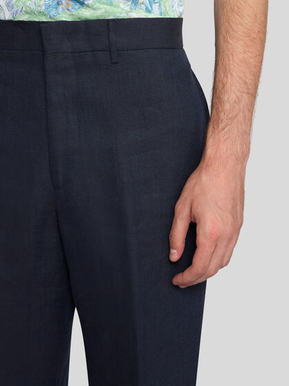 STRAIGHT-LEG LINEN TROUSERS
