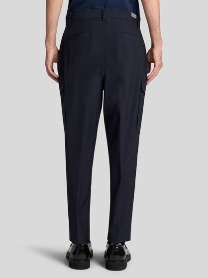 WOOL-BLEND CARGO TROUSERS