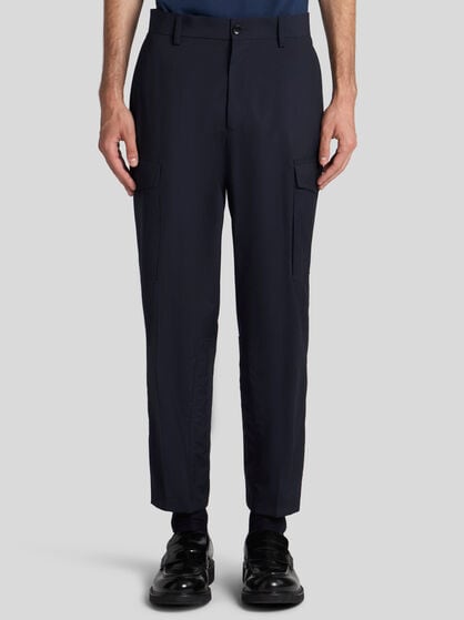 WOOL-BLEND CARGO TROUSERS