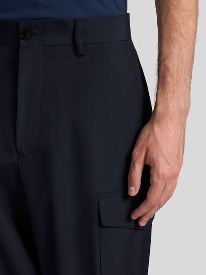 WOOL-BLEND CARGO TROUSERS