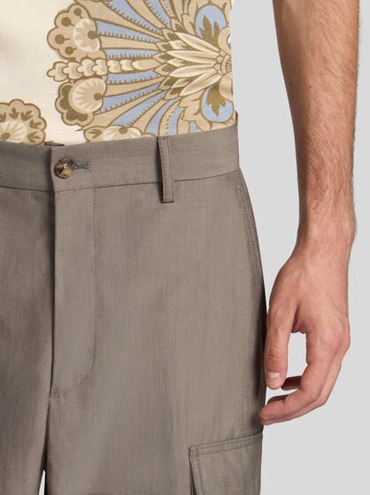 WOOL-BLEND CARGO TROUSERS
