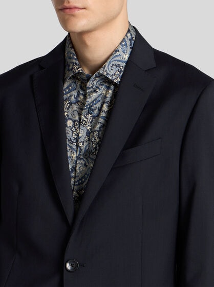 PLAIN-COLOURED WOOL SPEZZATO SUIT JACKET