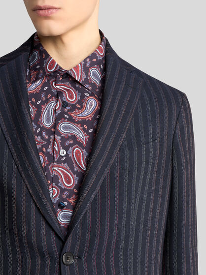 STRIPED WOOL-BLEND JACKET