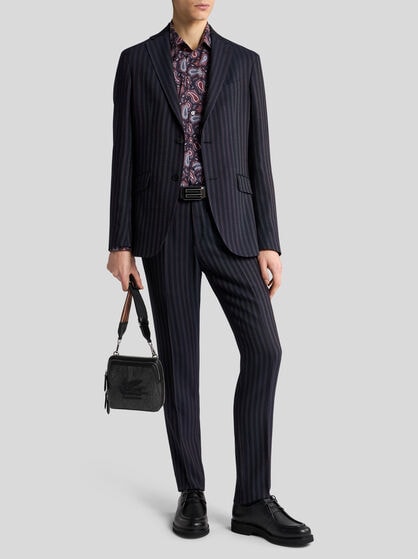 STRIPED WOOL-BLEND JACKET