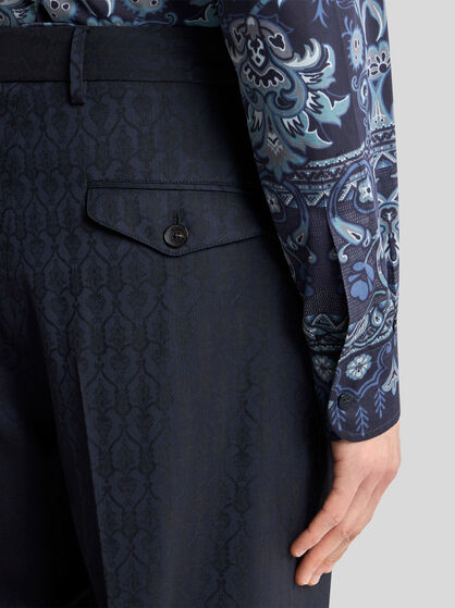 WOOL JACQUARD TROUSERS