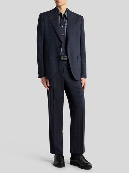 WOOL JACQUARD TROUSERS