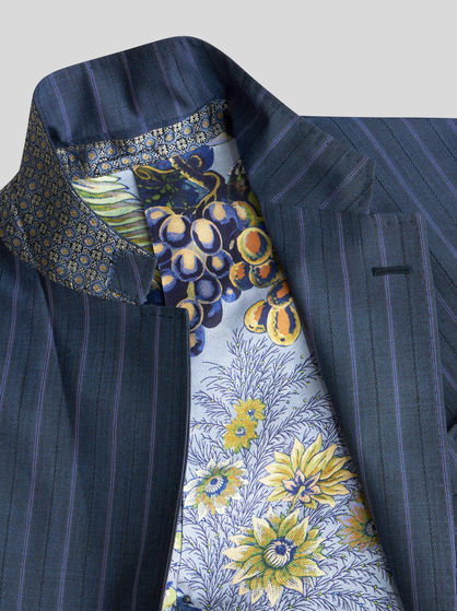 ストライプ ウールジャカード スーツ