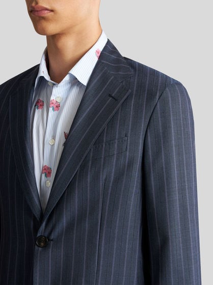 ストライプ ウールジャカード スーツ