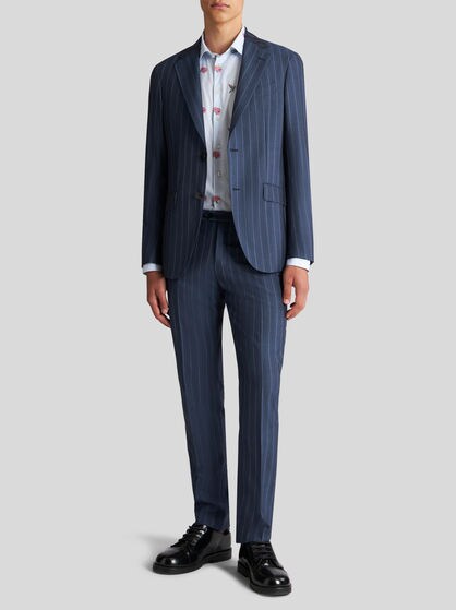ストライプ ウールジャカード スーツ