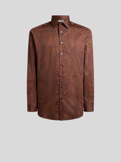 COTTON SATIN SHIRT WITH ARNICA MOTIF