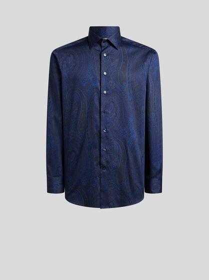 COTTON SATIN SHIRT WITH ARNICA MOTIF