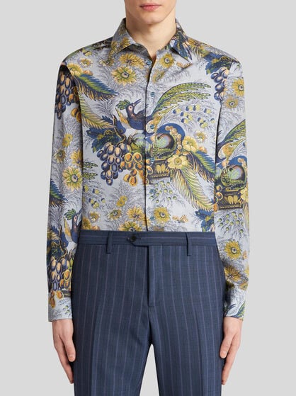 프린트 장식 셔츠