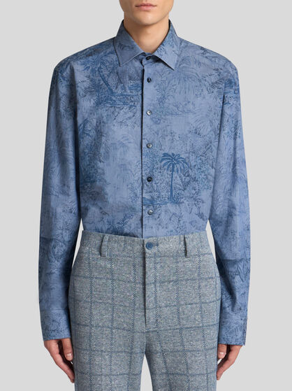 TONE-ON-TONE SAFARI-PRINT SHIRT