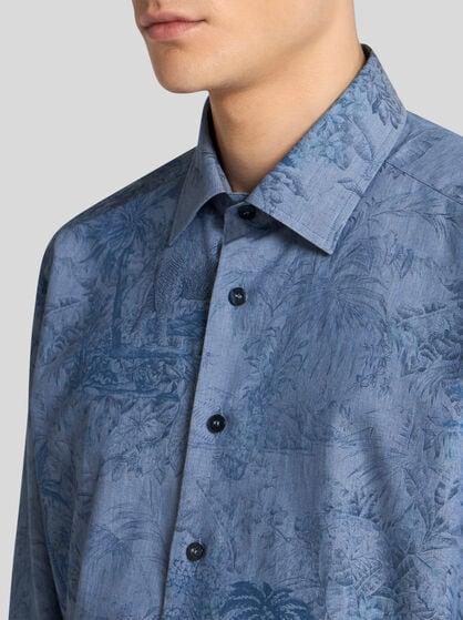 TONE-ON-TONE SAFARI-PRINT SHIRT