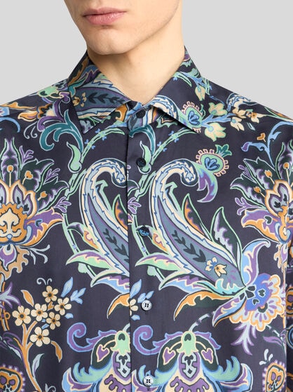 COTTON SHIRT WITH ALL-OVER FLORAL PRINT
